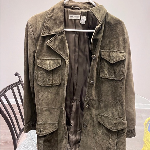 Ann Taylor Forest Green Suede Jacket - Picture 1 of 3